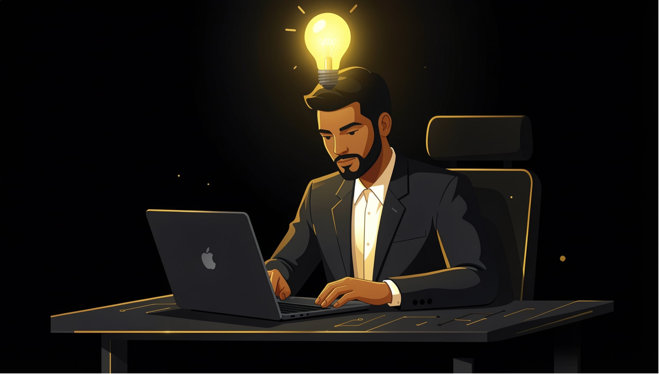 Employee practicing AI skills hands-on at a laptop during role-based AI training