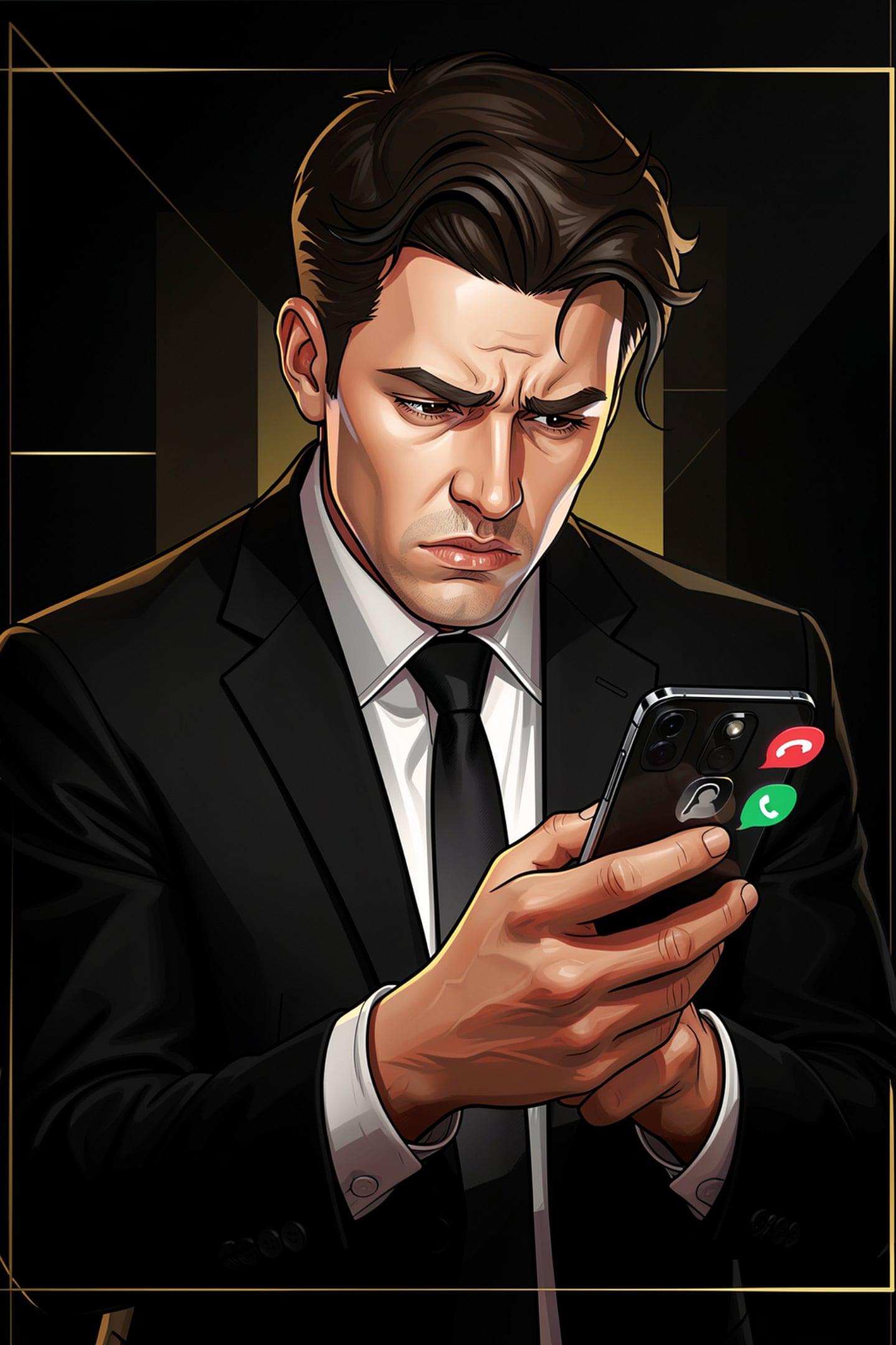 Frustrated business owner staring at a missed customer call on his phone, the revenue gap AI for customer experience closes