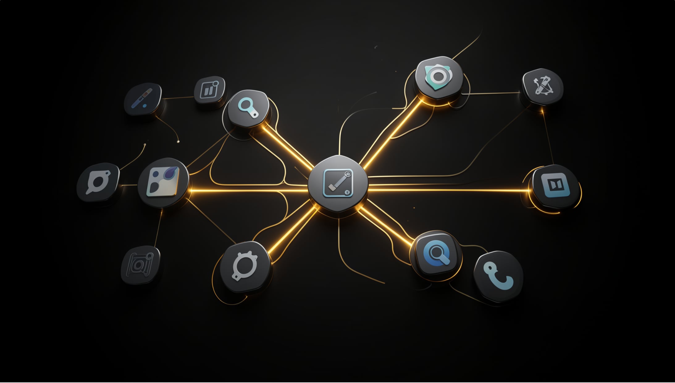 Business tools connected into one automated system during the AI consulting build phase